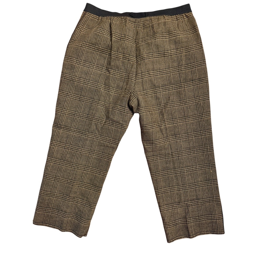 Marc Jacobs Women Brown Black Glen Plaid Straight Leg Trousers Size 10